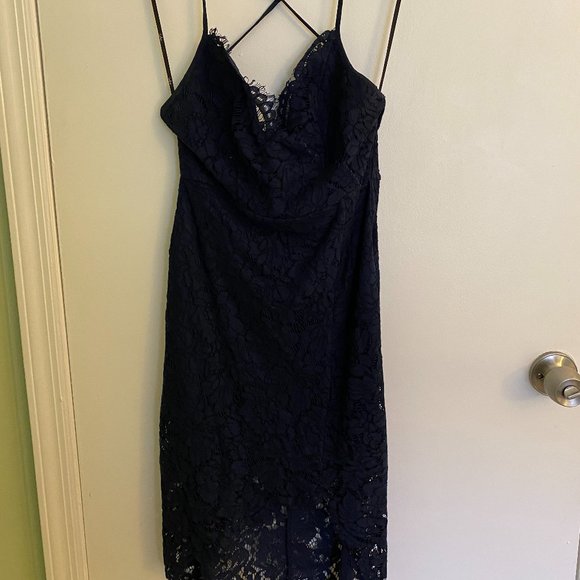Flirting with Desire Navy Blue Lace Bodycon Dress - Picture 1 of 4